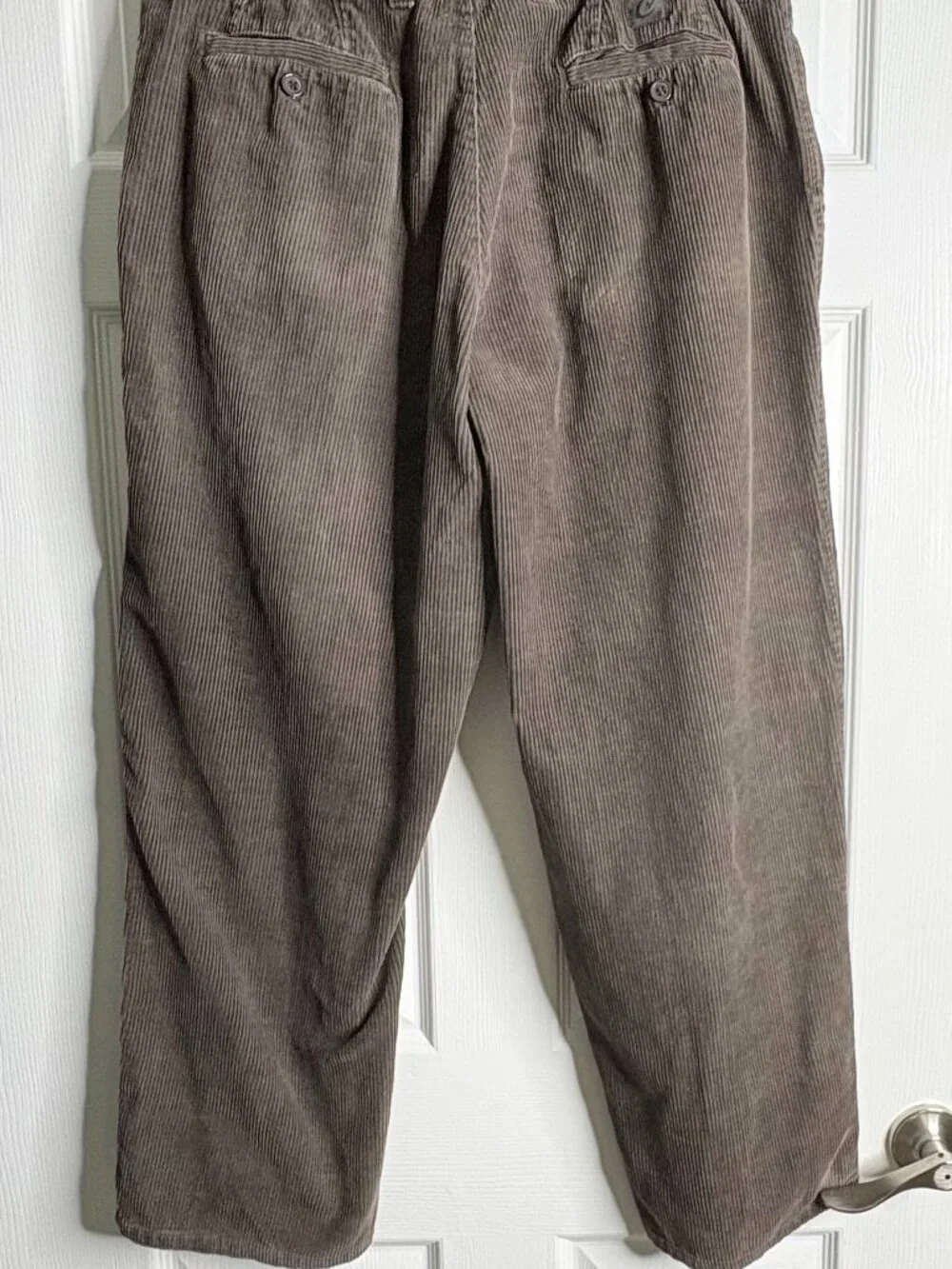 Claudio Nucci Vintage Brown Corduroy Wide Leg Pleated Pants 38x30 Old Money 80s